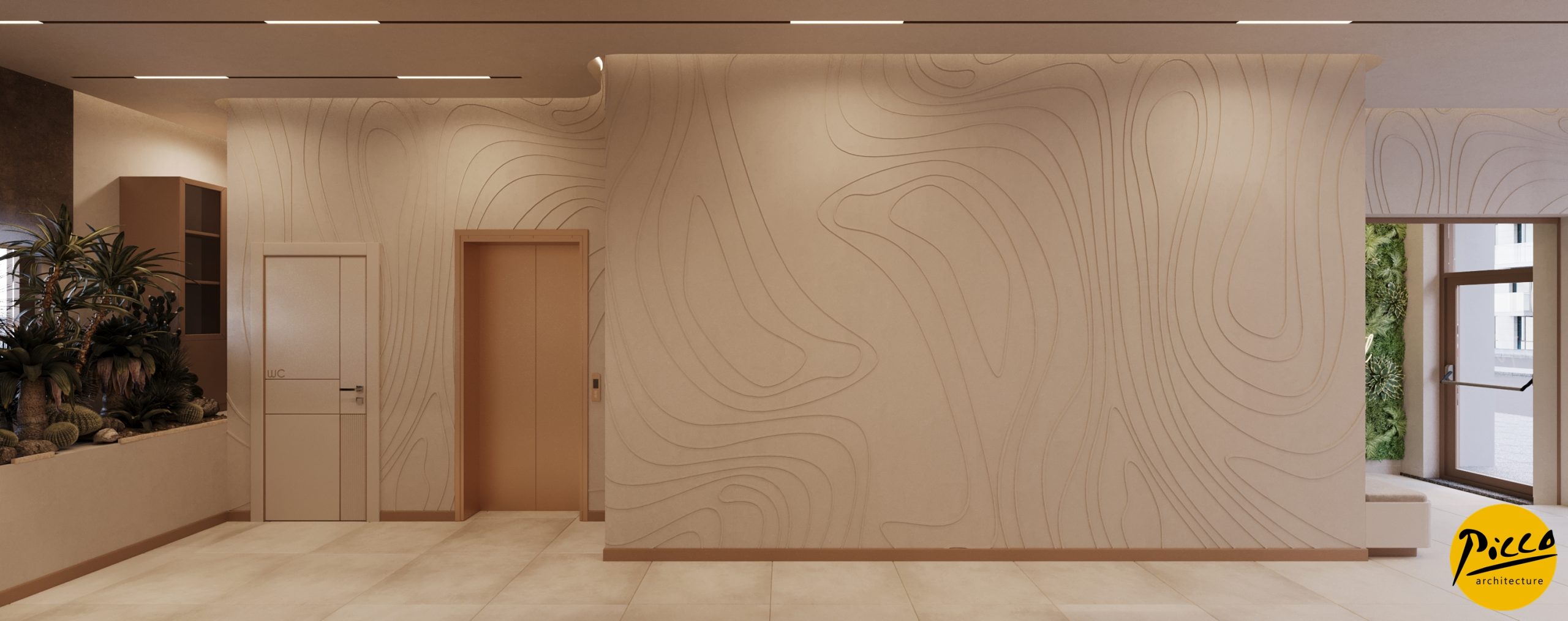 8 adet box kapasiteli ferah diş polikliniği yerleşim planı.