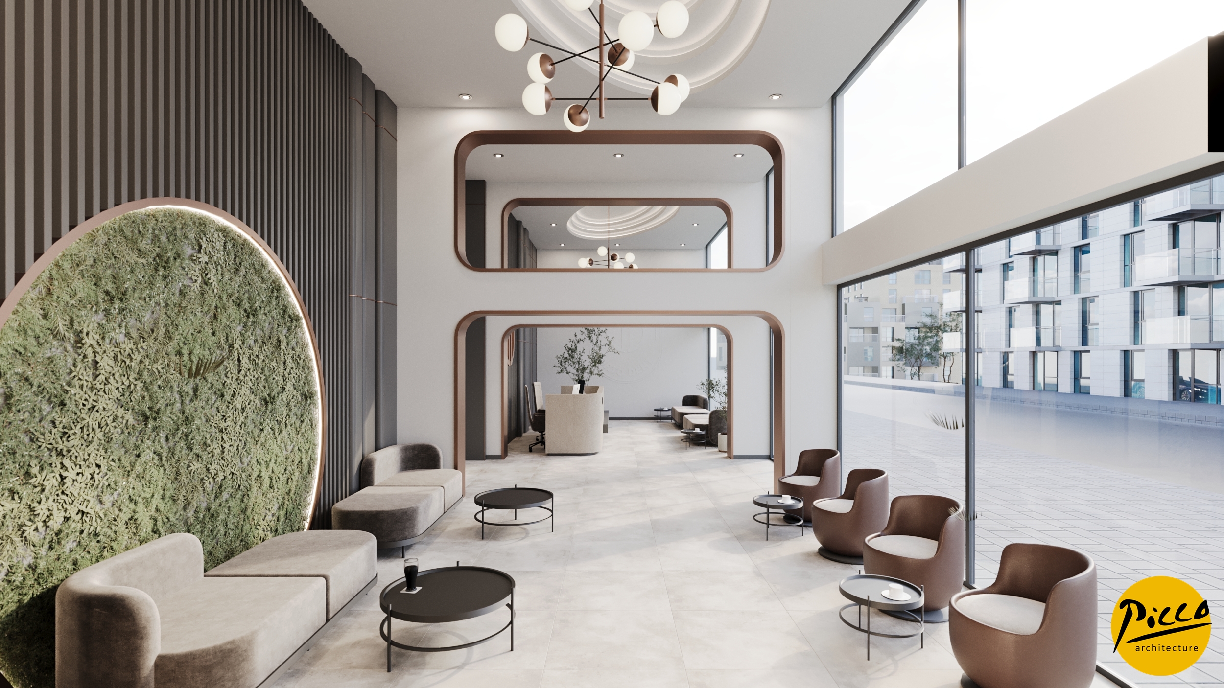 Klinik iç mimarisinde çevre dostu malzeme uygulaması.