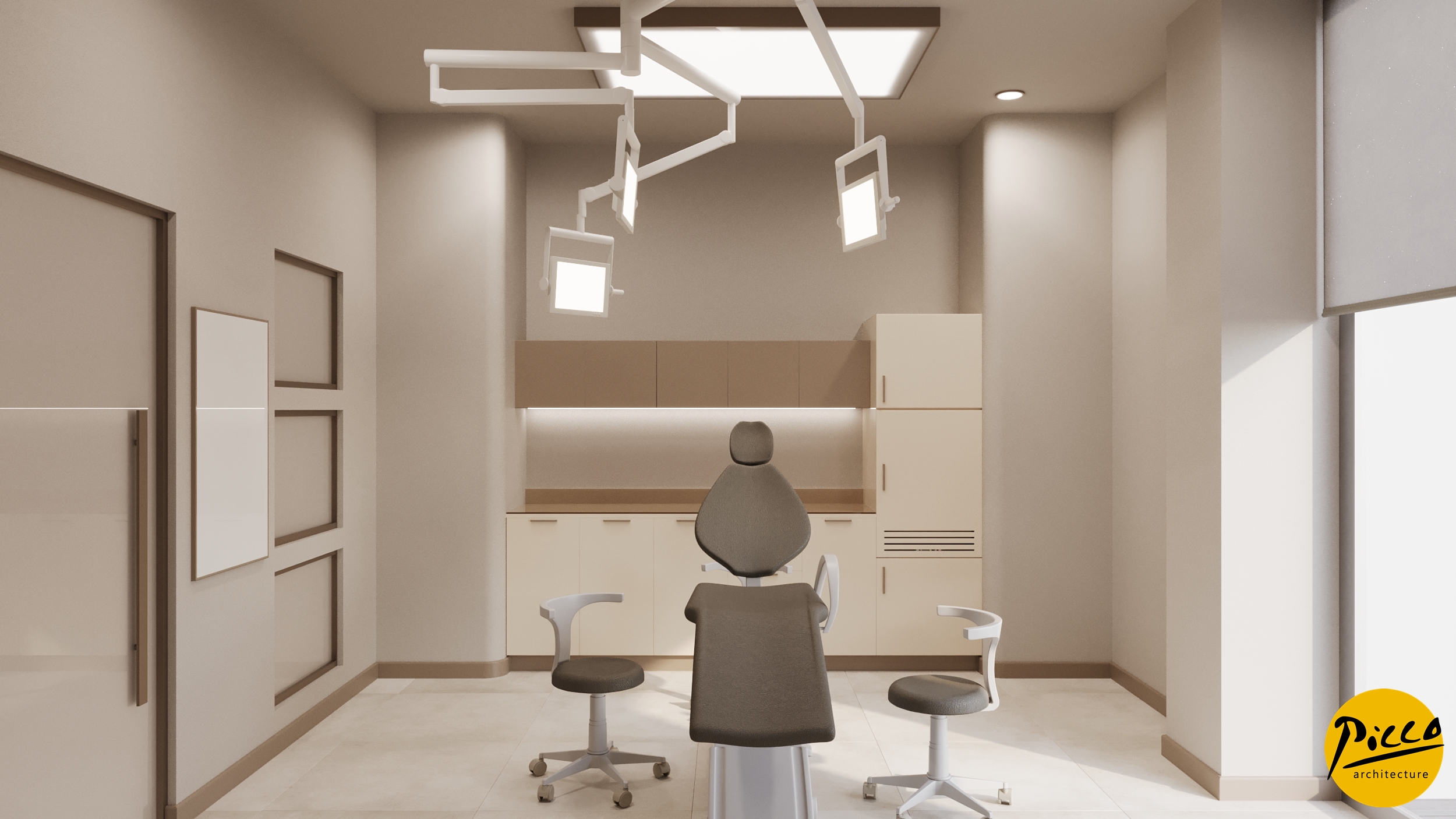 Saç ekim merkezi operasyon odası ve medikal ekipman yerleşimi