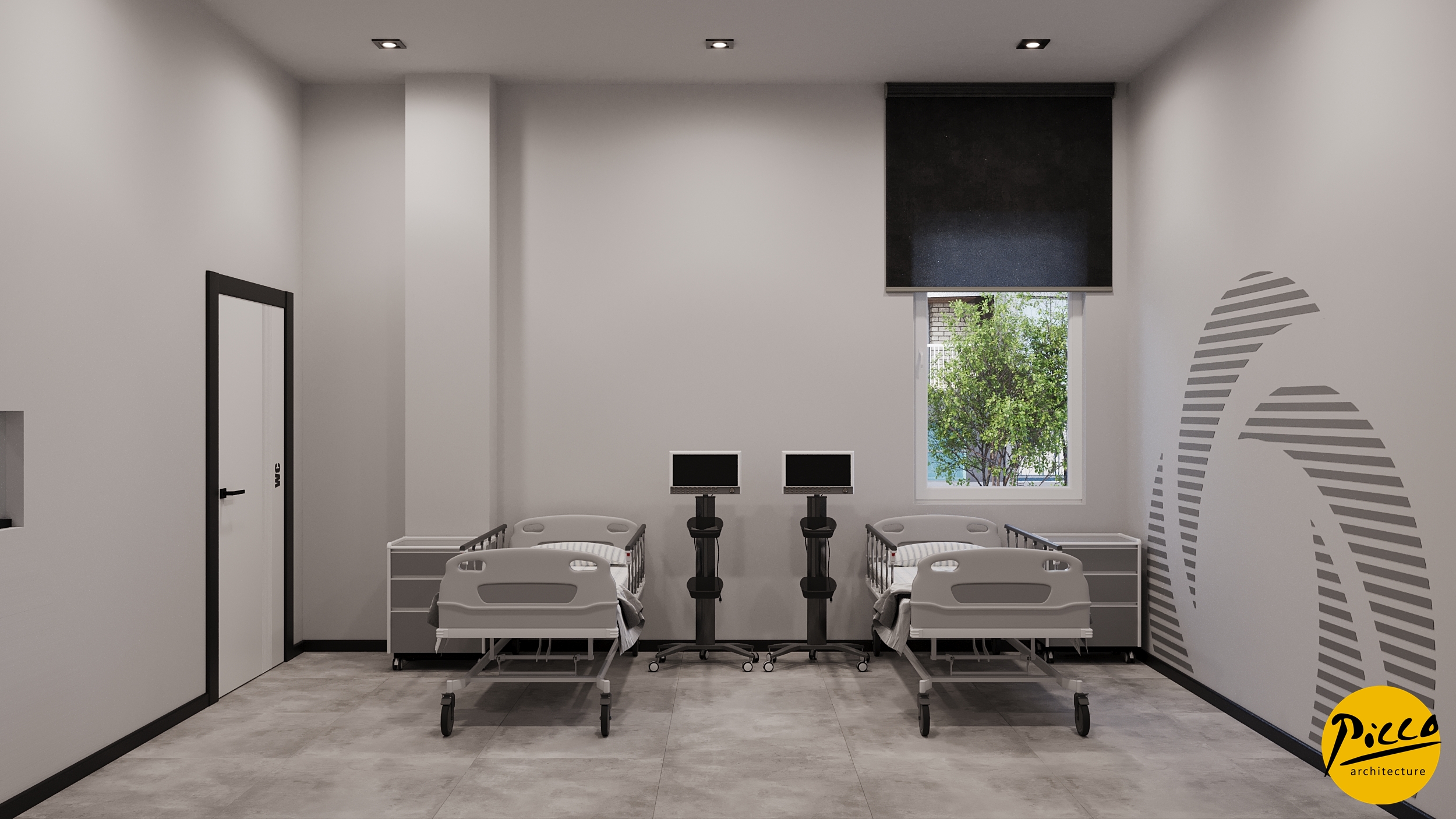 Modern ağız ve diş sağlığı merkezi tasarımı için ameliyathane detayı