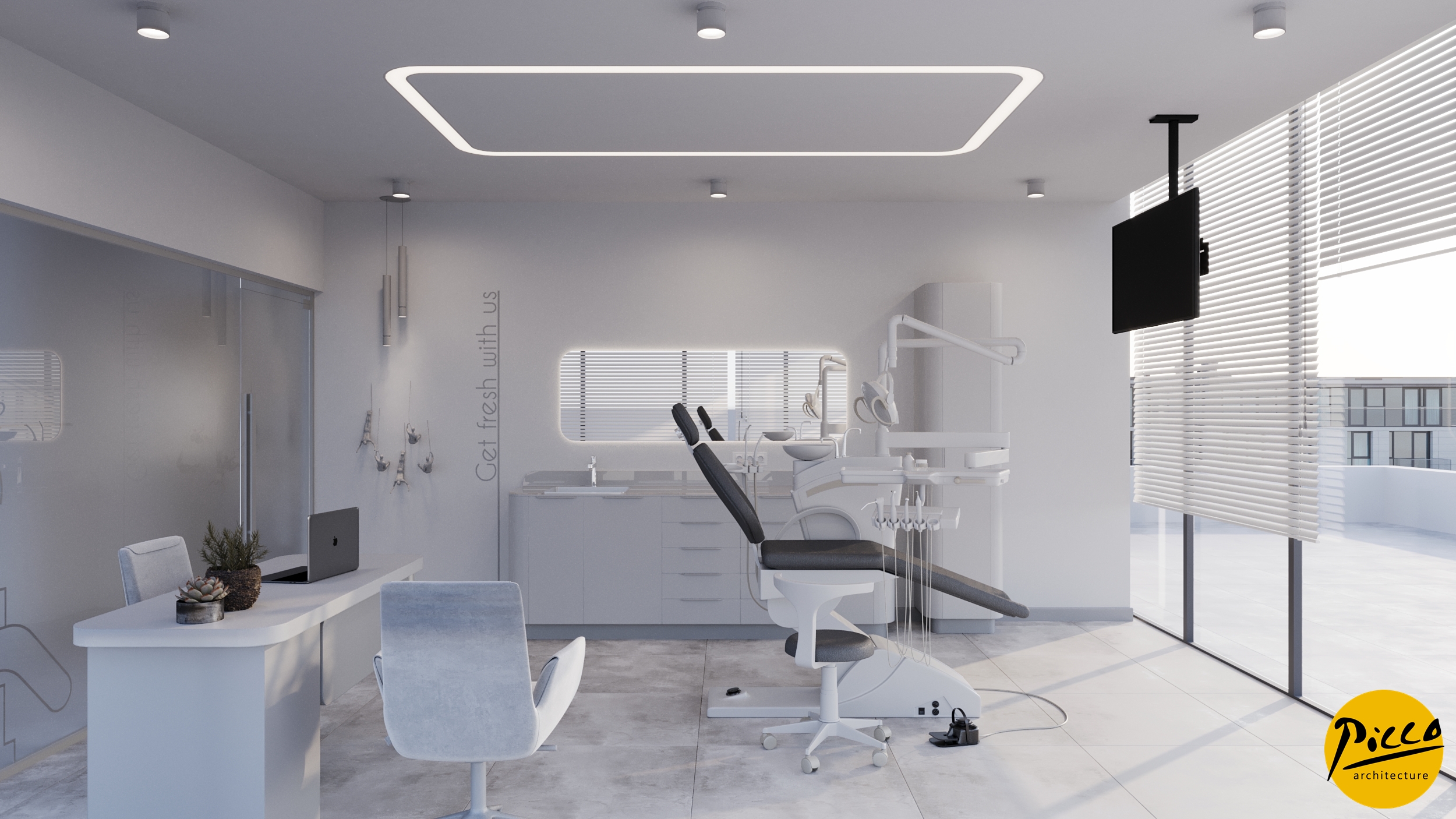 Ankara Epsilon modern diş polikliniği tasarımı detayları.