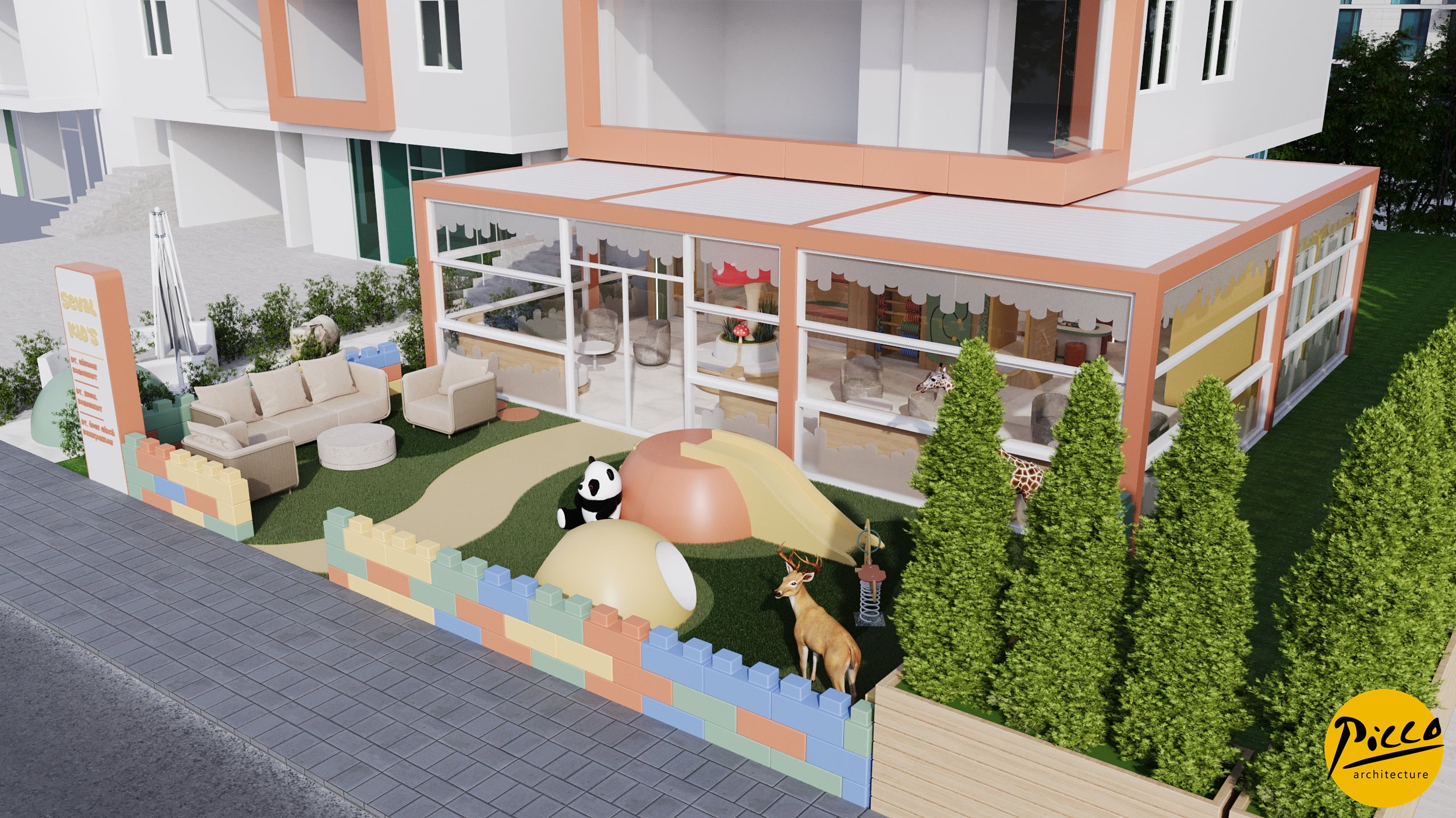 Modern sağlık merkezi resepsiyon alanı dekorasyonu