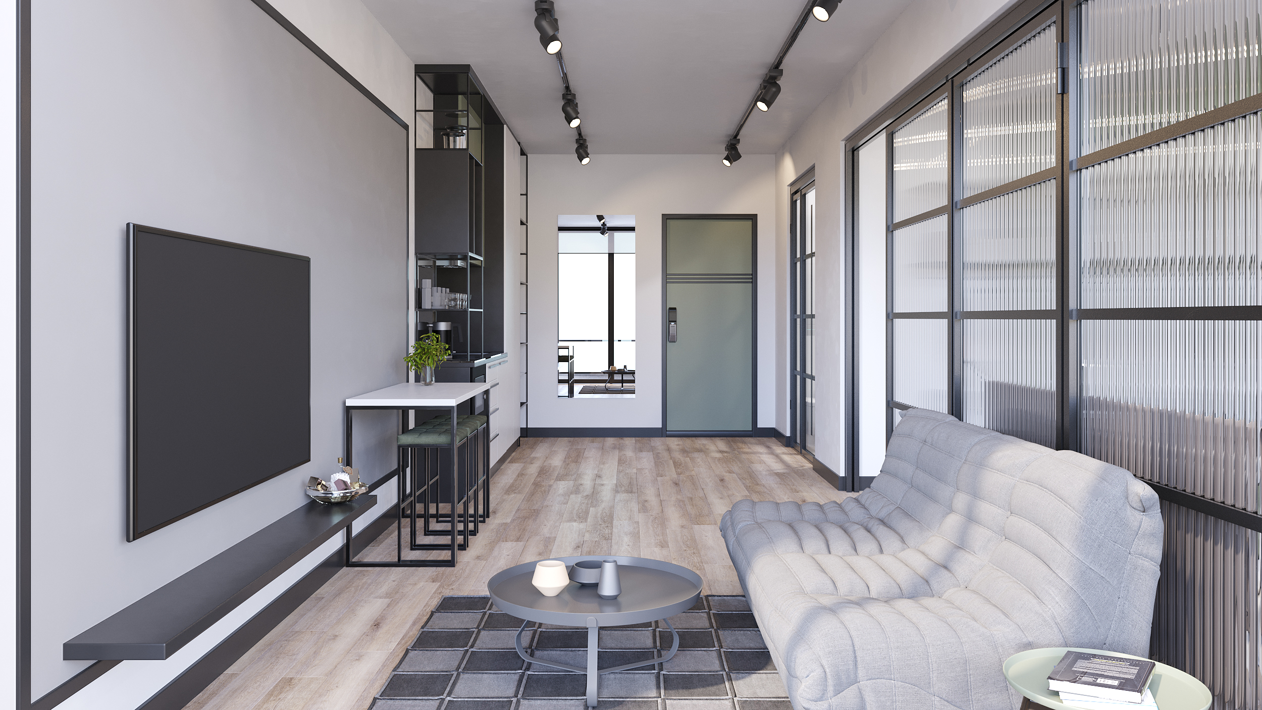 Otel projeleri yapan mimarlar tarafından tasarlanan Orbi Beach Tower oda detayı